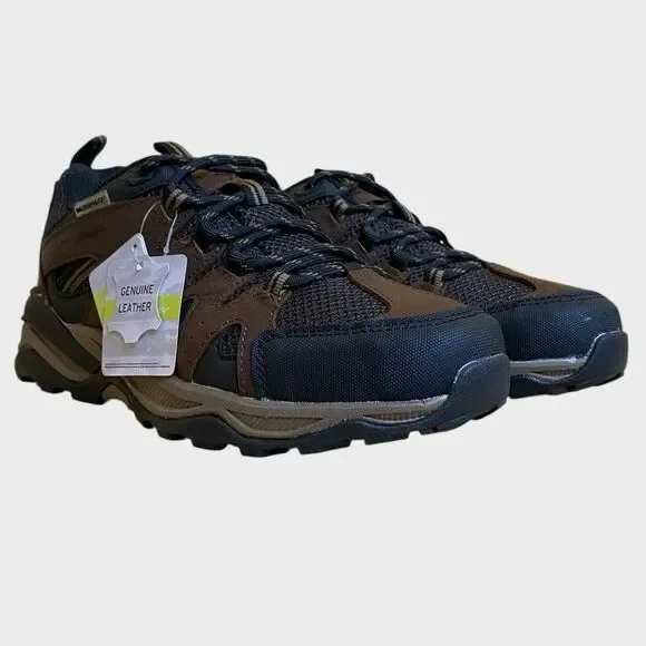 NWB Eddie Bauer Lake Union Lux Men's Leather Waterproof Hiking Shoes 8.5 Brown